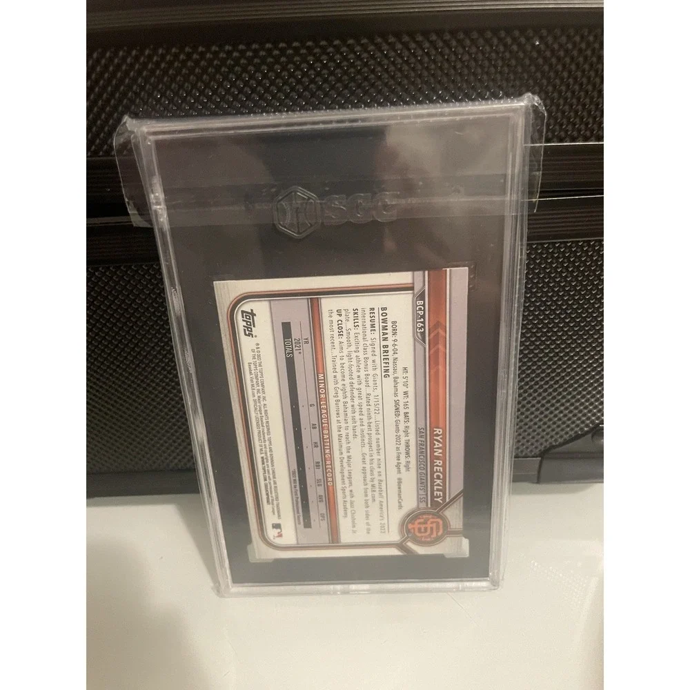 2022 Bowman Chrome Black White Diamond #BCP-163 Ryan Reckley SGC 10